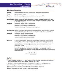 Thermal Energy Transfer Lab Guide | PDF | Heat | Temperature
