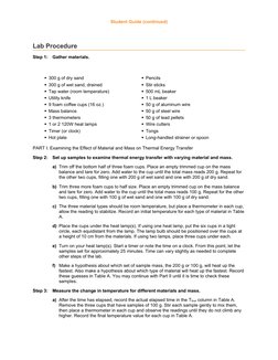 Thermal Energy Transfer Lab Guide | PDF | Heat | Temperature