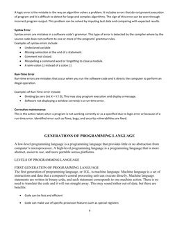 A logic error is the mistake in the way an algorithm solves a problem. It includes errors that do not prevent execution 
of p