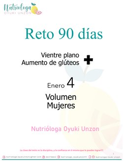 La clave del éxito es la disciplina, y la confianza en ti misma que lo puedes lograr!!!
Reto 90 días
Nutrióloga Oyuki Unzon
V
