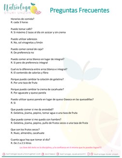 La clave del éxito es la disciplina, y la confianza en ti misma que lo puedes lograr!!!
Preguntas Frecuentes
Horarios de comi