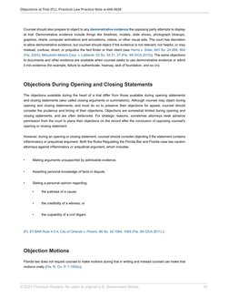 Objection Filing Florida Florida Trial Objections Guide | PDF | Evidence (Law) | Testimony