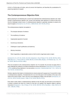 Objection Filing Florida Florida Trial Objections Guide | PDF | Evidence (Law) | Testimony