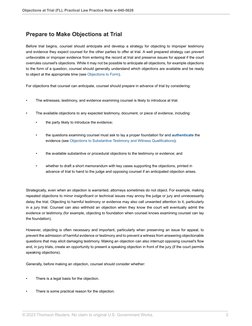 Objection Filing Florida Florida Trial Objections Guide | PDF | Evidence (Law) | Testimony