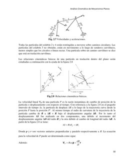 Análisis Cinemático de Mecanismos Planos 
 
30 
 
 
Fig. 2.7 Velocidades y aceleraciones. 
 
Todas las partículas del esl