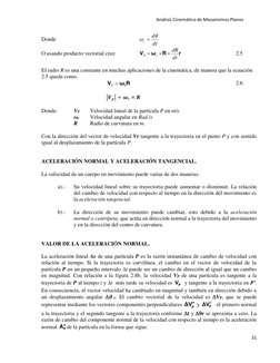 Análisis Cinemático de Mecanismos Planos 
 
31 
 
Donde  
 
 
 
 
dt
d
r

=
 
 
O usando producto vectorial cruz: 
 
r