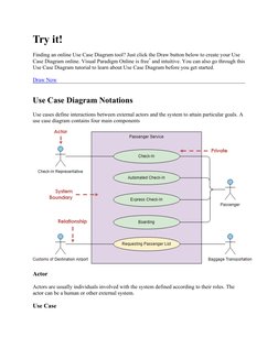 Try it!
Finding an online Use Case Diagram tool? Just click the Draw button below to create your Use 
Case Diagram online. Vi