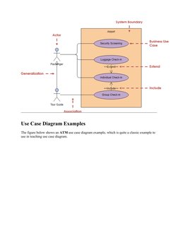 Use Case Diagram Examples
The figure below shows an ATM use case diagram example, which is quite a classic example to 
use in