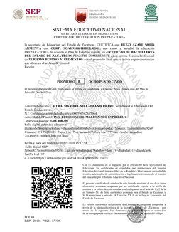SISTEMA EDUCATIVO NACIONAL
SECRETARIA DE EDUCACION DE ZACATECAS
CERTIFICADO DE EDUCACION PREPARATORIA
la secretaria de Educac