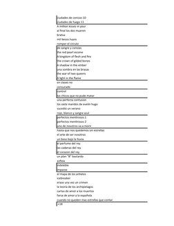 ciudades de cenizas 10
ciudades de fuego 11
A million kisses in your
al final los dos mueren
bratva
mil besos tuyos
romper el