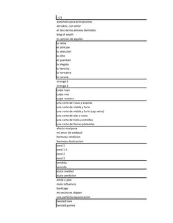 .+21
asesinato para principiantes
de lukov, con amor
el faro de los amores dormidos
king of wrath
la cancion de aquiles
la re