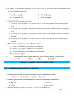 Computer Science Exit Exam Model 2015 | PDF | Class (Computer ...
