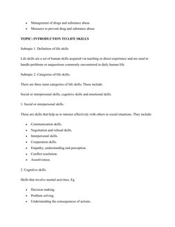 Introduction Life Skills Notes.pdf Introduction to Life Skills Education | PDF | Emotions | Empathy