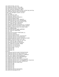 com.android.mms.service
com.samsung.android.rubin.app
com.android.providers.downloads
com.sec.android.easyMover.Agent
com.goo
