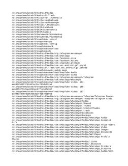 /storage/emulated/0/Android/media
/storage/emulated/0/Android/.Trash
/storage/emulated/0/Pictures/.thumbnails
/storage/emulat