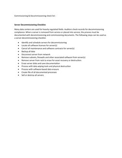 Server Decommissioning Checklist Guide | PDF | Business