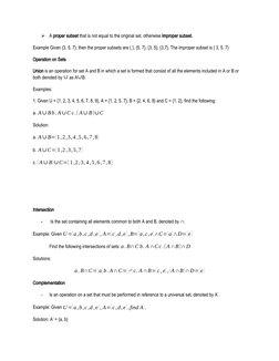 
A proper subset that is not equal to the original set, otherwise improper subset.
Example Given {3, 5, 7}, then the proper