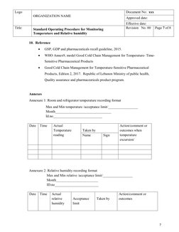 SOP for Temperature and Humidity Monitoring | PDF | Business | Computers