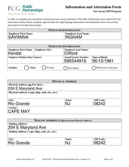 Public Partnerships LLC 
NJ DDS PPP – Information and Attestation Form – Version 1.11 
Page 1 of 8 
 
Information and Attesta
