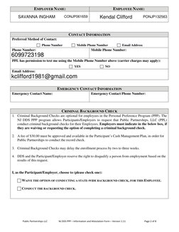 Public Partnerships LLC 
NJ DDS PPP – Information and Attestation Form – Version 1.11 
Page 2 of 8 
 
 
EMPLOYER NAME: 
EMPLO