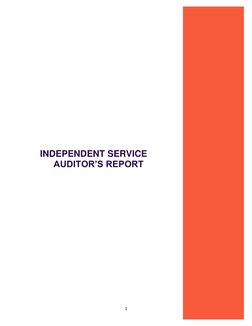  
1 
 
 
 
 
INDEPENDENT SERVICE 
AUDITOR’S REPORT 
 
     
