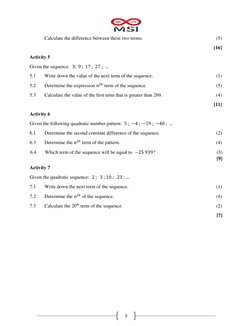 Number Patterns Grade 12 Notes.pdf Grade 12 Quadratic Number Patterns | PDF | Numbers | Sequence