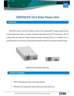 ZTE ZXDT02-PU V2.5 Solar Power Unit | PDF