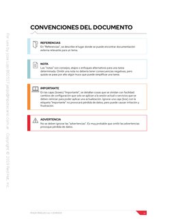 CONVENCIONES DEL DOCUMENTO
REFERENCIAS
En "Referencias", se describe el lugar donde se puede encontrar documentación
externa