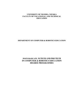 UNIVERSITY OF NIGERIA, NSUKKA 
FACULTY OF VOCATIONAL AND TECHNICAL 
EDUCATION 
 
 
 
 
 
 
 
 
DEPARTMENT OF COMPUTER & R