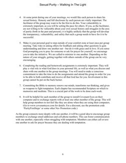 Sexual Purity – Walking In The Light 
 
6 
 
4. At some point during one of your meetings, we would like each person to share