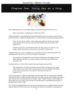Sexual Purity – Walking In The Light 
 
9 
 
 
 
 
 
 
 
 
 
 
 
 
Deep within the heart of every human being is a passionate