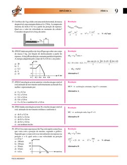 EDUCACIONAL
DINÂMICA
       FÍSICA
9
FISCOL-MED3003-R
Resolução
EMantes = EMdepois
mV
kx
2
2
2
2
=
     ⇒     V2 = 2 0
1
2
.
