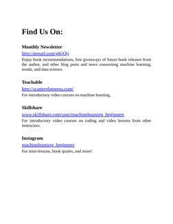  
Find Us On:
 
Monthly Newsletter
http://eepurl.com/gKjQij (http://eepurl.com/gKjQij)
Enjoy book recommendations, free givea