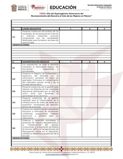 Servicios Educativos Integrados
Al Estado de México
Dirección General
4.
LOGRO EDUCATIVO
1
2
3
4.1
Presenta evidencias del an
