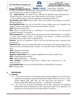 HIRA Procedure for Safety Management | PDF