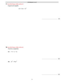 IGCSE 0580 Algebra and Graphs Solutions | PDF | Mathematics | Science