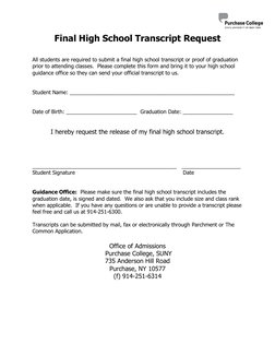 Final High School Transcript Request Form | PDF
