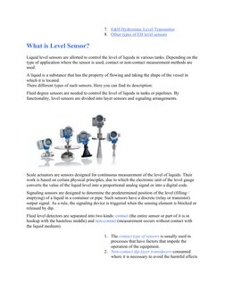 7. E&H Hydrostatic Level Transmitter
 
 
8. Other types of EH level sensors
 
 
What is Level Sensor?
Liquid level sensors ar