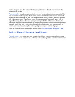 emitted at a given time. The value of the frequency difference is directly proportional to the 
distance to the surface.
Puls