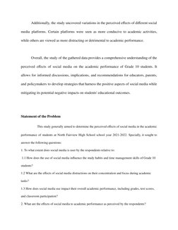 Social Media's Impact on Grade 10 Academics | PDF | Popular Culture ...