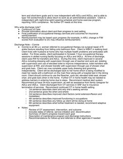 Occupational Therapy Discharge Summary Guide | PDF | Occupational ...