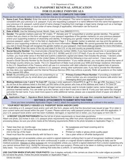 U.S. Department of State 
U.S. PASSPORT RENEWAL APPLICATION 
FOR ELIGIBLE INDIVIDUALS 
Instruction Page 2 of 4 
DS-82 04-2022