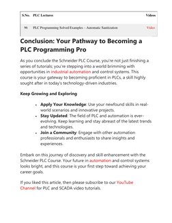 Free Schneider PLC Programming Course | PDF