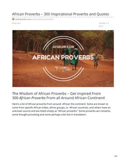 300 Inspirational African Proverbs | PDF | Proverb | Kenya