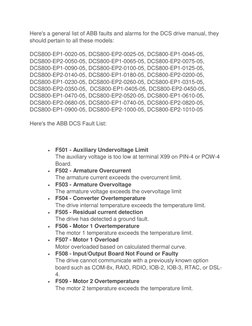 ABB DCS800 Fault Codes Overview | PDF