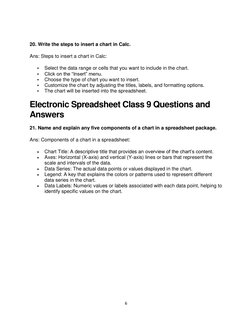 Class 9 Electronic Spreadsheet Guide | PDF | Worksheet | Spreadsheet