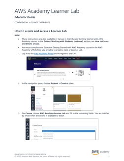 AWS Academy Learner Lab Educator Guide | PDF | Amazon Web Services ...