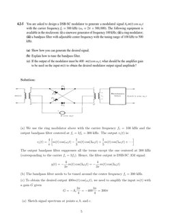 DSB-SC Modulation Analysis and Solutions | PDF | Modulation | Spectral ...