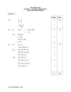 CSEC 2008 Maths Paper 02 Mark Scheme | PDF | Mathematics | Geometry