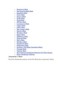 36 Checkmate Patterns That All Chess Players Should Know | PDF ...